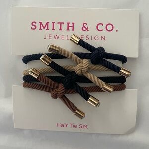 Smith & Co Hair Tie Set Dark Colors Black Brown Taupe Neutrals NEW IN PACKAGE